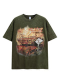 Retro Washed Flame Print T-Shirt