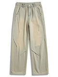 Retro Pleated Washed Cargo Jeans