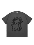 Retro Graffiti Cartoon Print T-Shirt