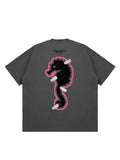 Seahorse Graffiti Reflective Print T-Shirt