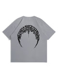 Losse-Fitting Gothic Print T-Shirt