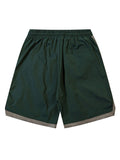 Retro Gothic Letter Embroidery Stitching Sports Shorts