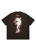 Seahorse Graffiti Reflective Print T-Shirt