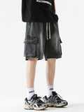 Cargo Drawstring Pocket Denim Shorts