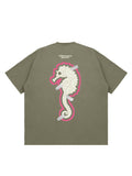Seahorse Graffiti Reflective Print T-Shirt