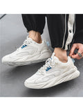 Contrast Color Fly Knit Running Casual Shoes