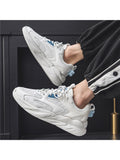 Contrast Color Fly Knit Running Casual Shoes