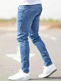 Casual Solid Color Skinny Jeans
