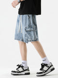 Cargo Drawstring Pocket Denim Shorts