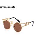 Round Frame Steampunk Style UV400 Fashion Sunglasses