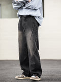 Retro Pleated Washed Cargo Jeans