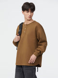 Men'S Hoodie With Button Down Design