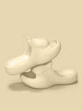 Women Soft Thickened-Sole Household Non-Slip Solid Color Rabbit Women Slippers