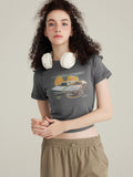 Women'S Car Print Cropped Tees