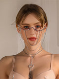 Women'S Luxury Rhinestone Tassel Eyeglass Frames