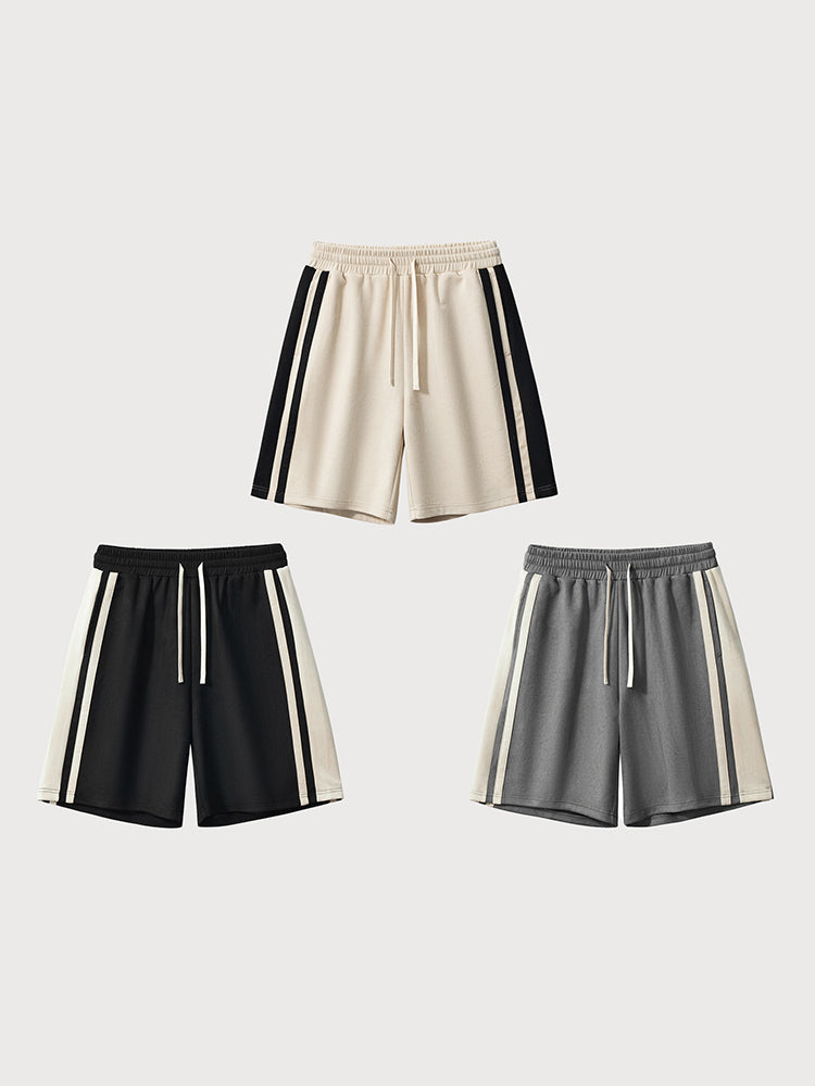Men'S Loose Cropped Shorts With Stripes