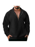 Men'S Zip Collar Plush Hoodies