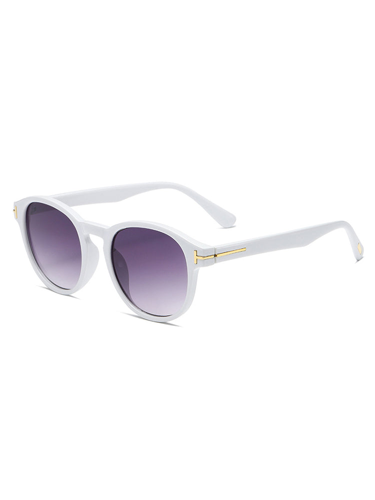 Men'S Round Sunglasses With Gold Side
