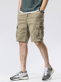 Men'S Solid Color Cargo Shorts