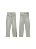 Vintage Distressed Zip Jeans