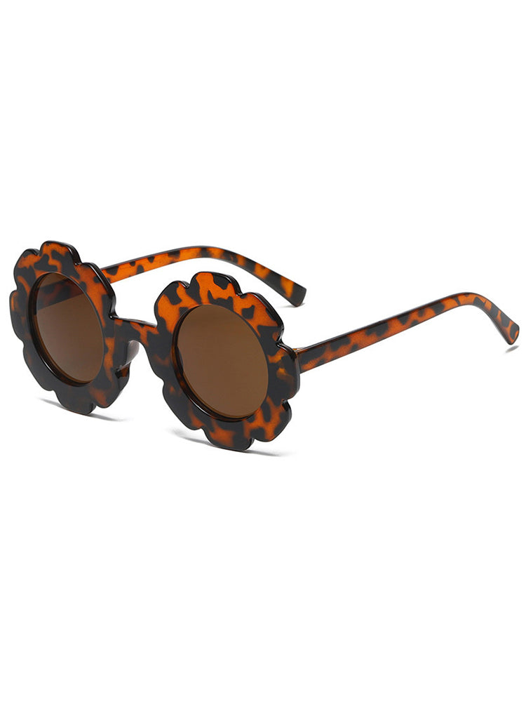 Kids Flower-Framed Round Sunglasses