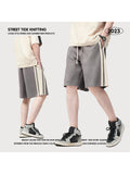Men'S Loose Cropped Shorts With Stripes