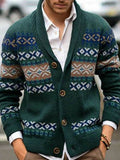Cardigan Lapel Jacquard Sweater