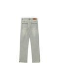 Vintage Distressed Zip Jeans