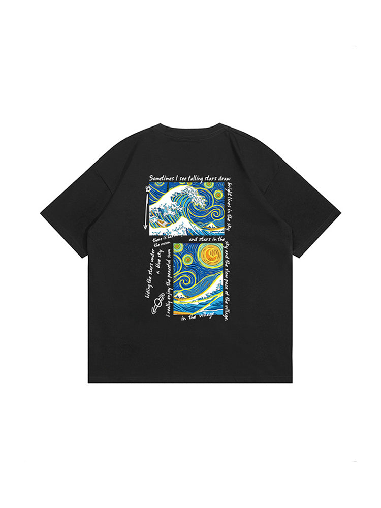 Men'S Oil Painting Loose T-Shirts