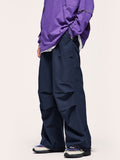 Wide-Leg Parachutist Pants With Drawstrings