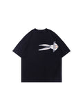 Men'S Flowy Cotton T-Shirts With Rabbit Embroidery