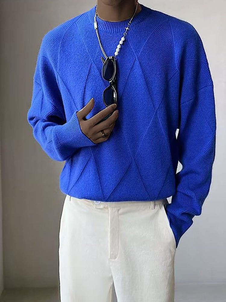 Men'S Knitted Crew Neck Sweater