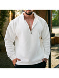 Men'S Zip Collar Plush Hoodies