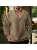 Men'S Zip Collar Plush Hoodies