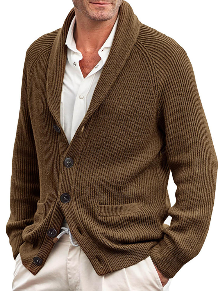 Solid Color Knitted Cardigan Sweaters