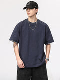 Bamboo Knotted Plain Fabric Fit Tees With Cuff Design