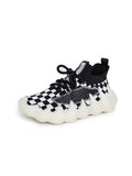 Kids' Flyweaving Checkerboard Casual Shoes