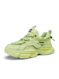 Thick Sole Mesh Leather Chunky Sneakers