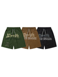 Men'S Vintage Printing Cropped Shorts