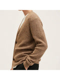 Men'S V-Neck Thickened Cardigan Sweater