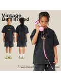 Kids' Short Sleeve Vintage Loose Washed Patterned Tees