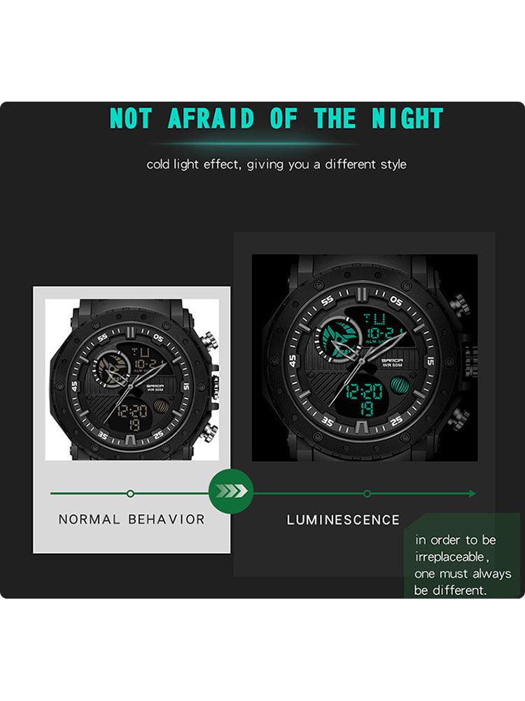 Multi-Functional Dual Display Luminous Smart Watch Waterproof Outdoor Sports Watch