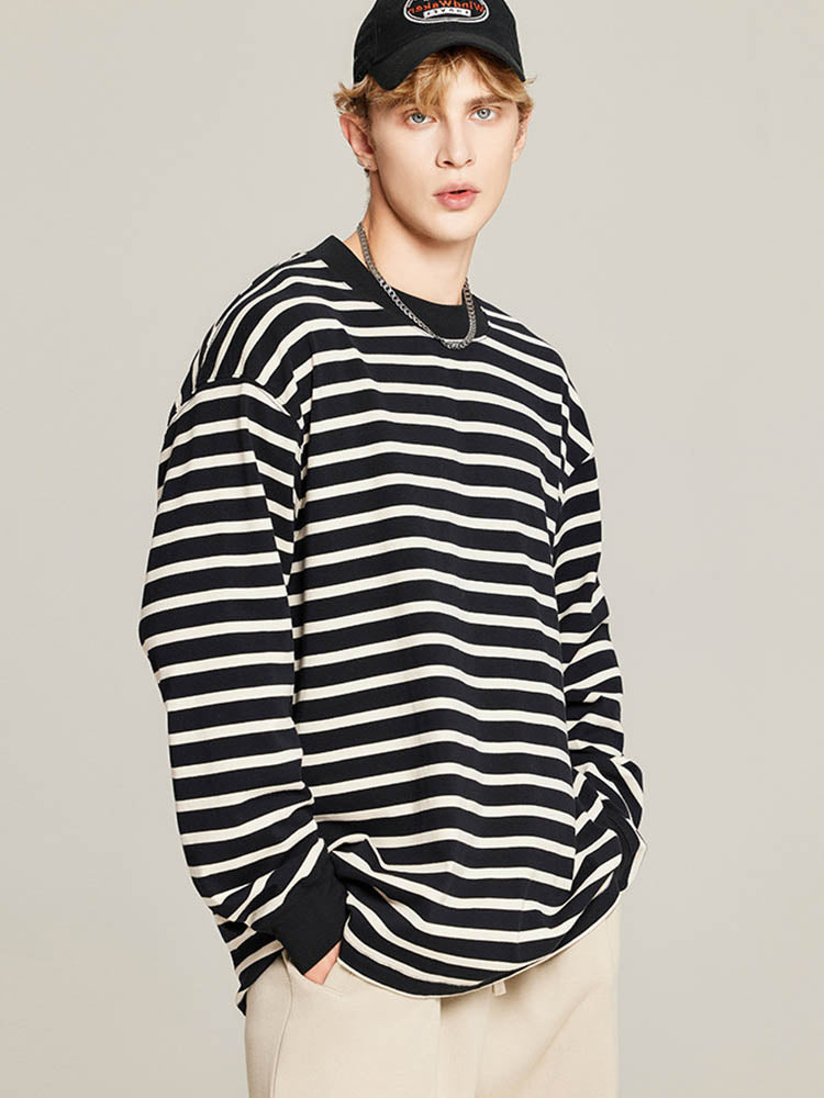 Men'S Casual Long-Sleeved T-Shirts In Solid Colors