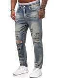 Men'S Ripped Mid-Waist Jeans