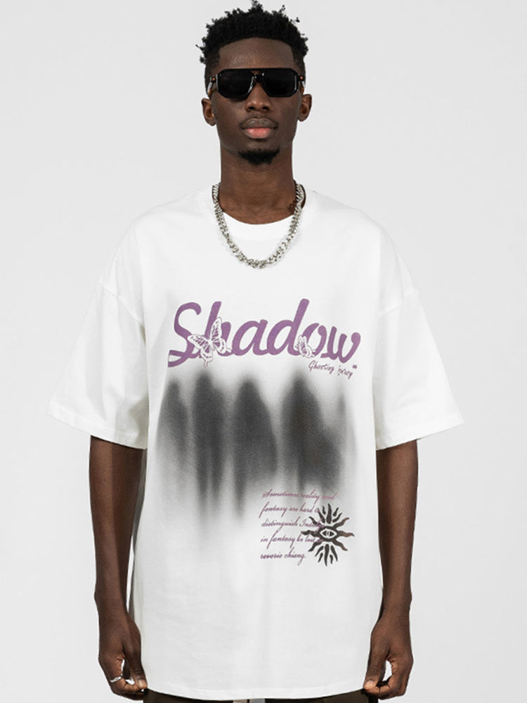 Men'S Shadow Print Loose Tees
