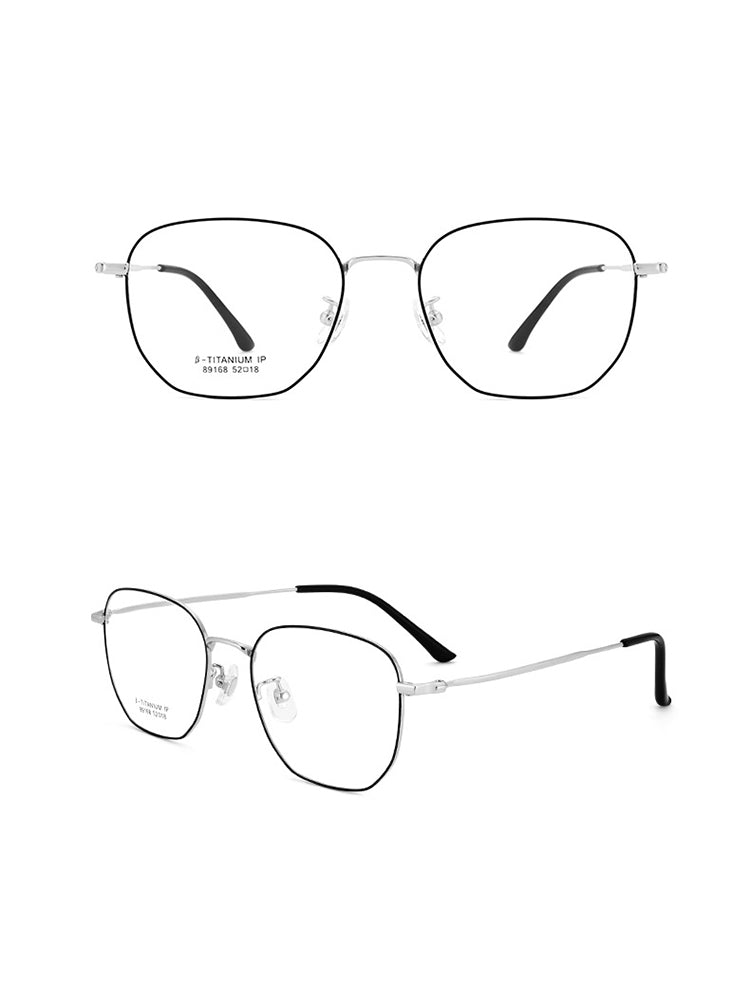Men'S Square Rimless Myopic Glasses