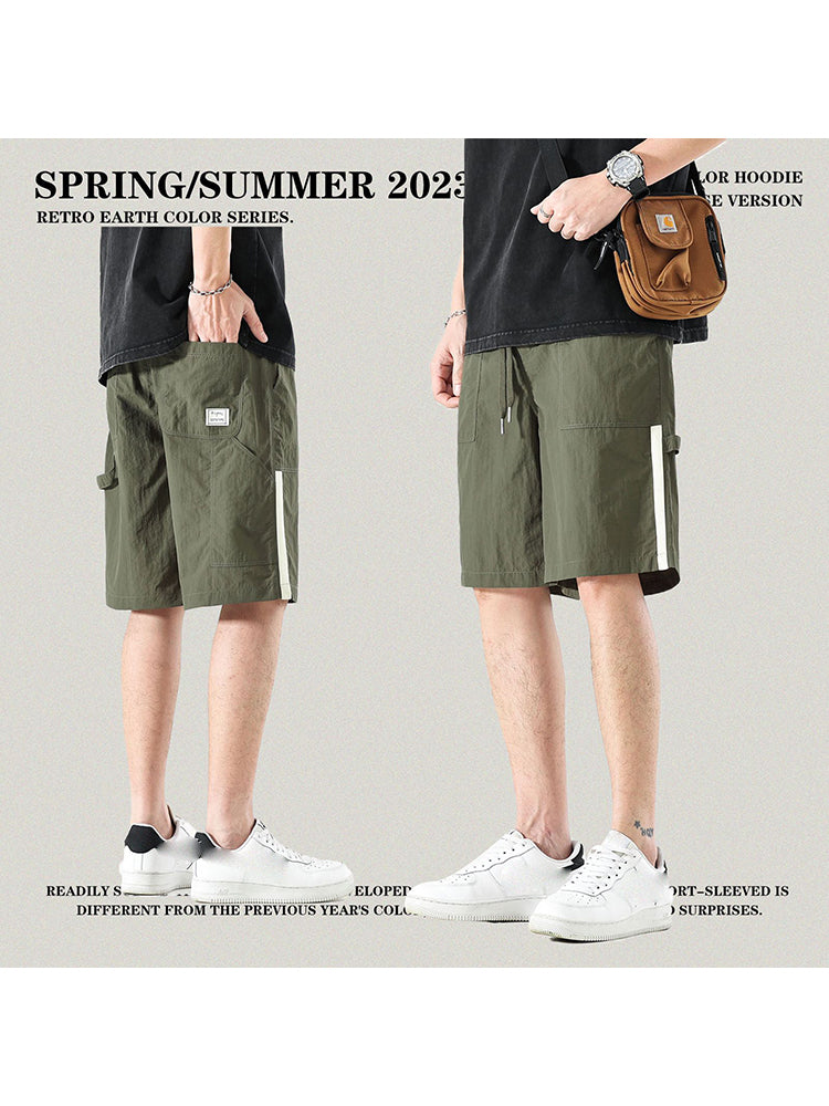 Men'S Cropped Shorts With Stripe
