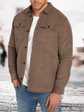 Men'S Solid Color Plush Coat