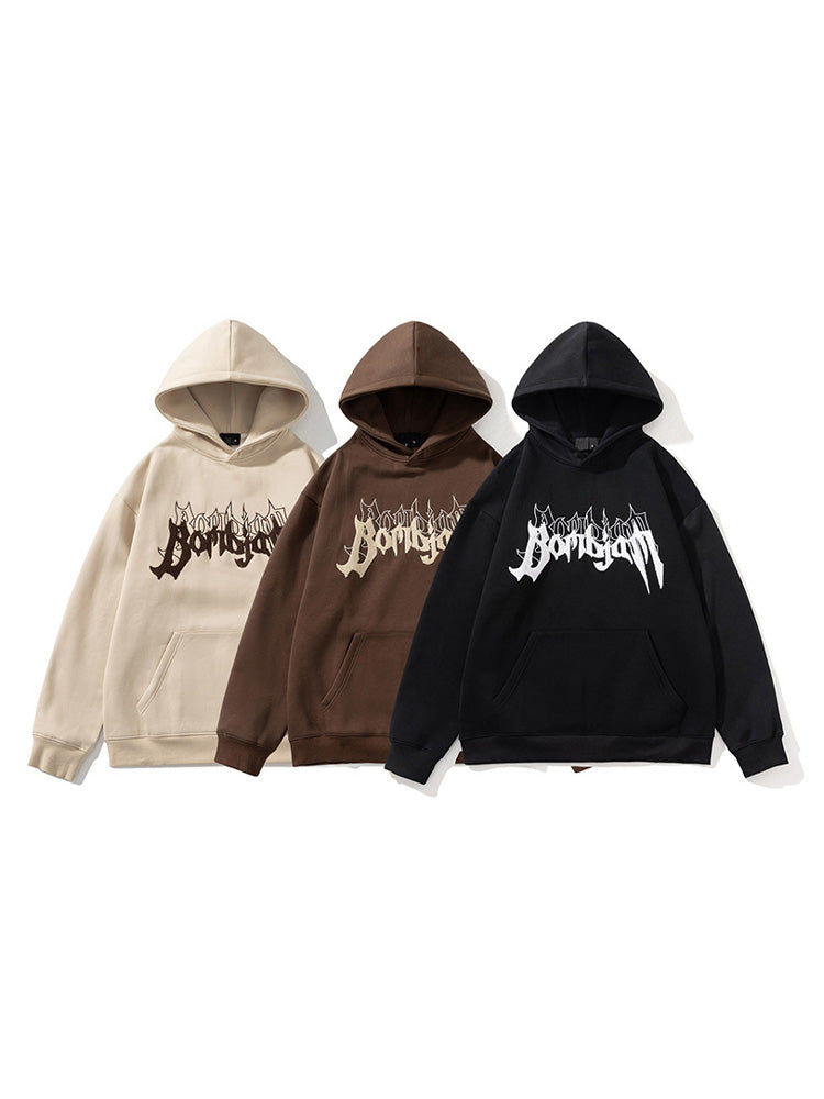 New Loose Embroidered Letters Hoodies
