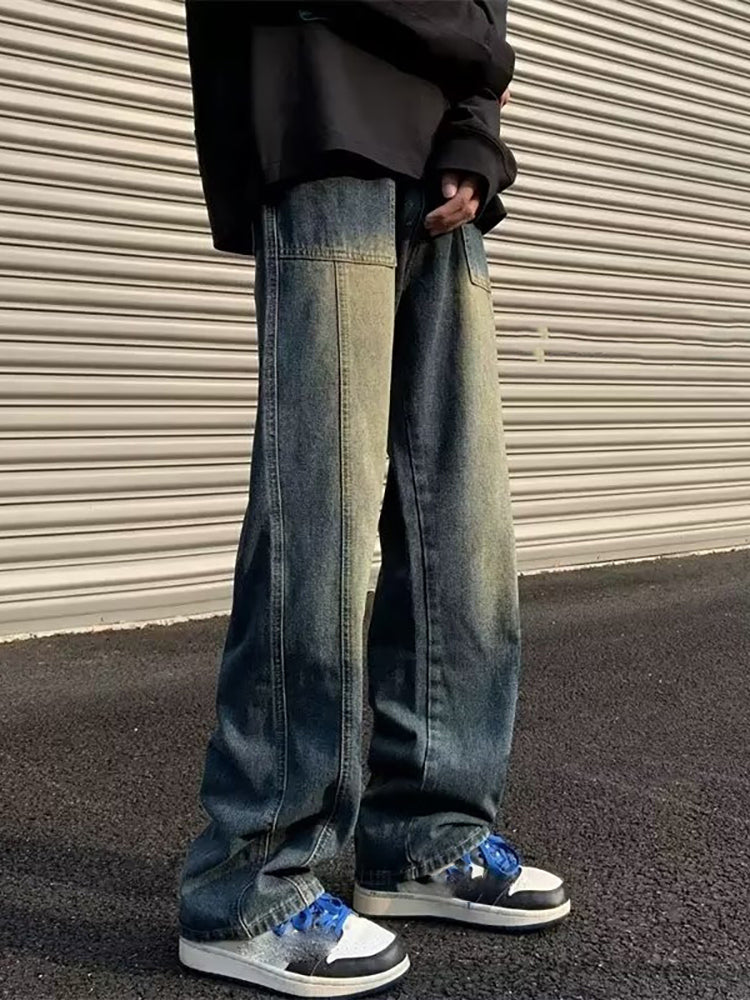 Men'S Retro Washed Jeans